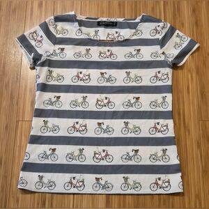NWOT Sugarhill Striped Bicycle Print Top